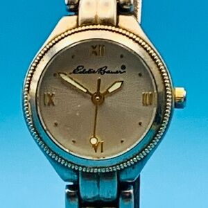 EDDIE BAUER 42102 Women’s Vintage Watch SM Beaded Bezel/Bracelet Works New Batt